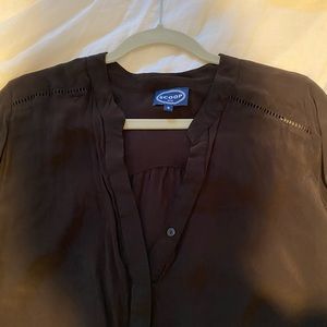 Scoop NYC black silk top